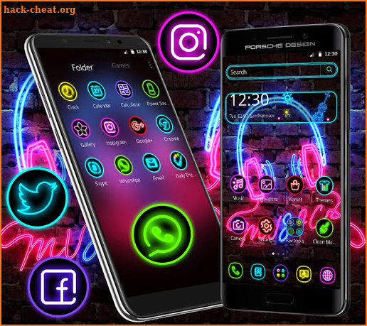 Neon Music Light Theme screenshot
