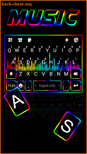 Neon Music Live Keyboard Background screenshot