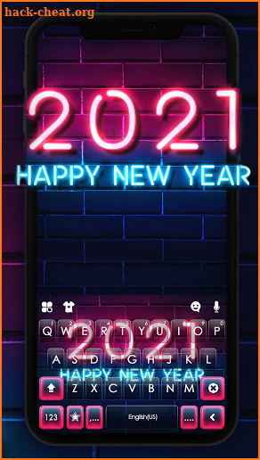 Neon New Year 2021 Keyboard Background screenshot
