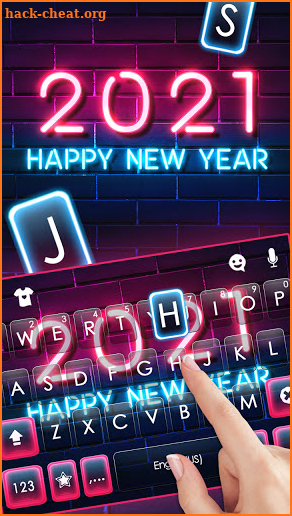 Neon New Year 2021 Keyboard Background screenshot