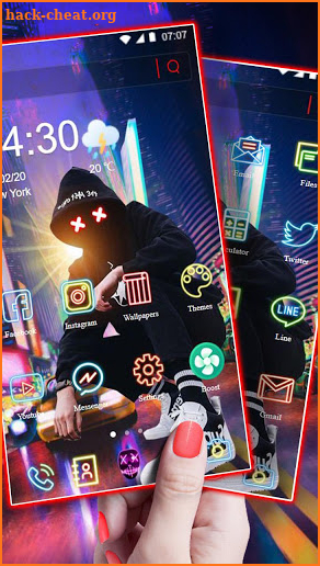 Neon, Night, Street, Man Theme & Live Wallpaper screenshot