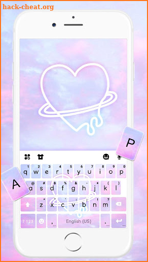 Neon Pastel Heart Keyboard Theme screenshot