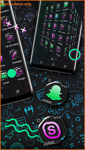 Neon Pattern Launcher Theme screenshot