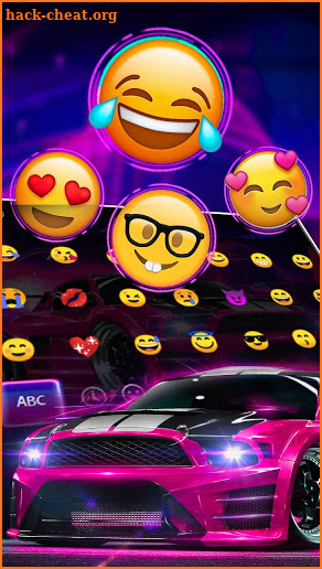 Neon Pink Blazing Car Keyboard Theme screenshot