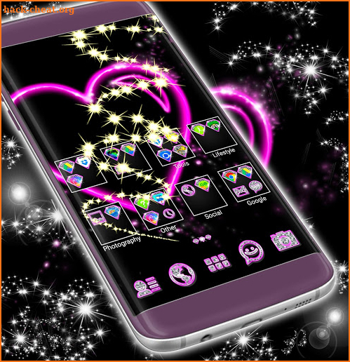 Neon Pink Bling Launcher screenshot