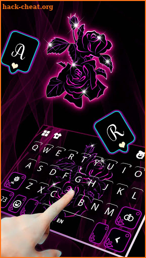 Neon Pink Flowers 2 Keyboard Background screenshot