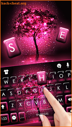 Neon Pink Galaxy Keyboard Theme screenshot