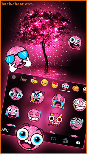 Neon Pink Galaxy Keyboard Theme screenshot