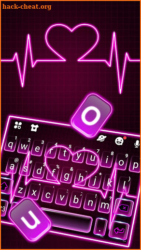 Neon Pink Heart Keyboard Theme screenshot