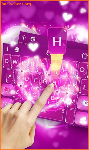 Neon Pink Hearts Keyboard Theme screenshot