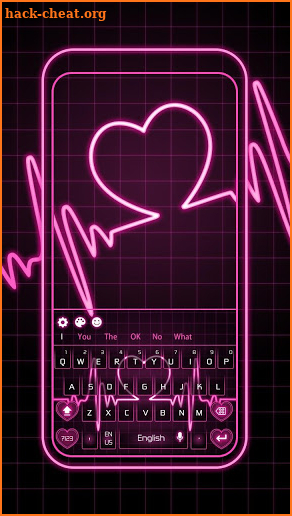 Neon Pink Love Heart Keyboard screenshot