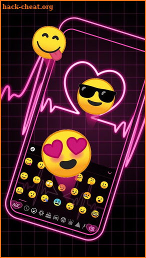 Neon Pink Love Heart Keyboard screenshot