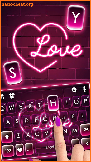 Neon Pink Love Keyboard Theme screenshot