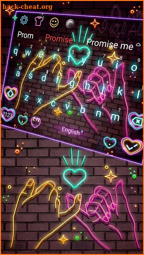 Neon Pink Promise Keyboard Theme screenshot