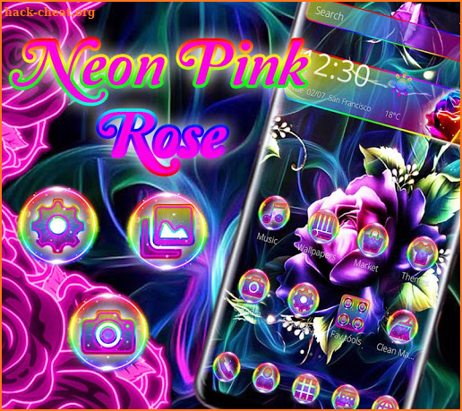 Neon Pink Rose Theme screenshot