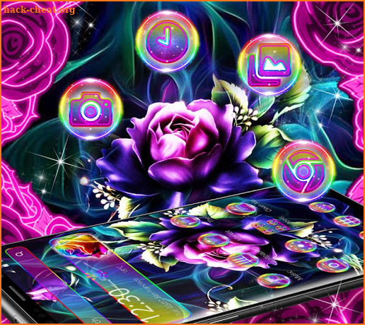 Neon Pink Rose Theme screenshot