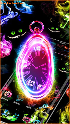 Neon Pink Scary Clock Theme screenshot