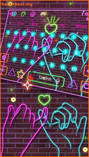 Neon Pink Sparkling Keyboard Theme screenshot