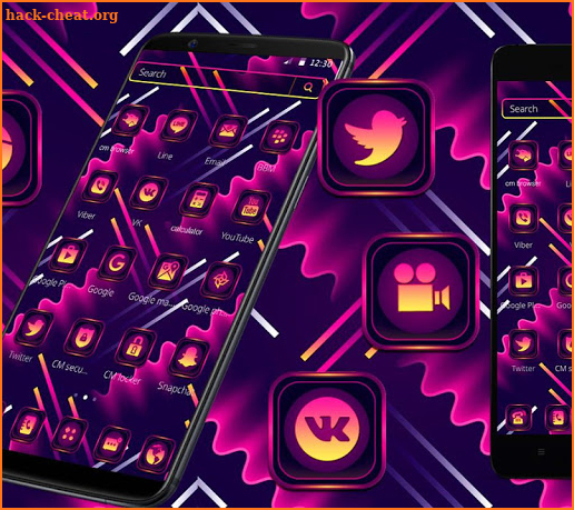 Neon Pink Wave Theme screenshot
