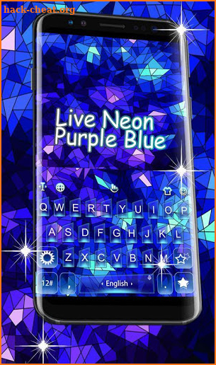 Neon Purple Blue Keyboard Theme screenshot