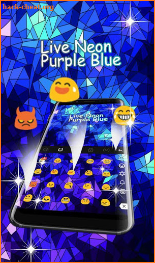 Neon Purple Blue Keyboard Theme screenshot