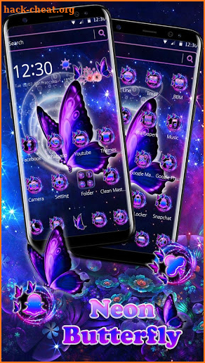 Neon Purple Butterfly Theme screenshot