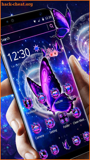 Neon Purple Butterfly Theme screenshot