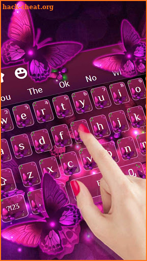 Neon Purple Green Butterfly  Keyboard screenshot