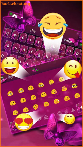 Neon Purple Green Butterfly  Keyboard screenshot