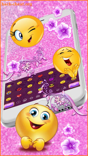 Neon Purple Love Keyboard Theme screenshot