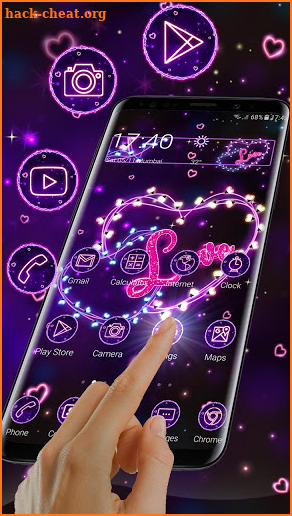 Neon Purple Pink Love Theme screenshot