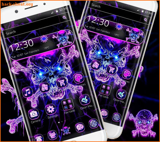 Neon purple skull theme screenshot