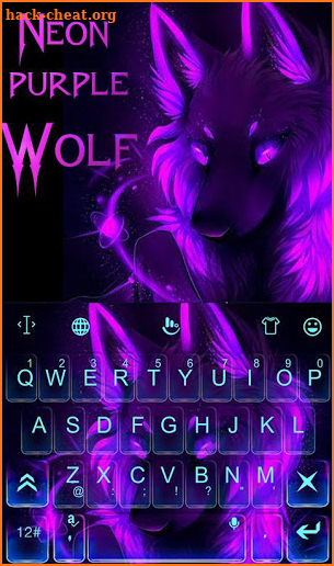 Neon Purple Wolf Keyboard Theme screenshot