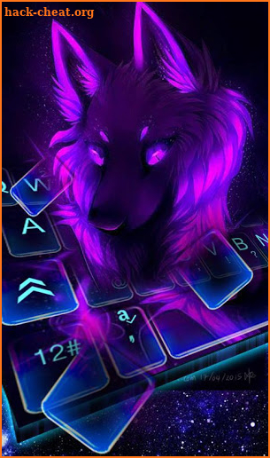 Neon Purple Wolf Keyboard Theme screenshot
