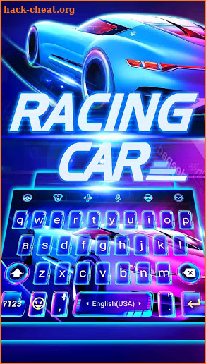 Neon Racing Car 3D Keyboard Theme screenshot