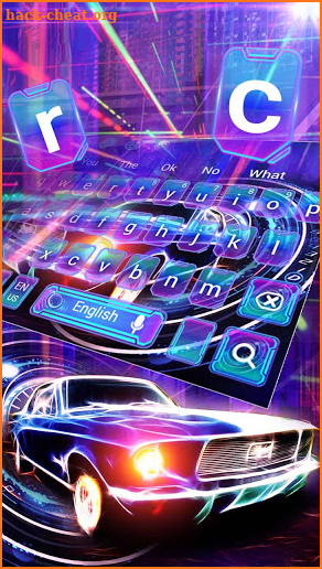 Neon Racing Car Keyboard Theme screenshot
