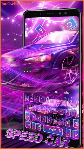 Neon Racing Sports Car Keyboard Theme screenshot