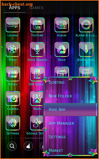 Neon Rainbow Go Launcher theme screenshot