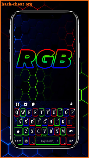 Neon RGB Keyboard Background screenshot