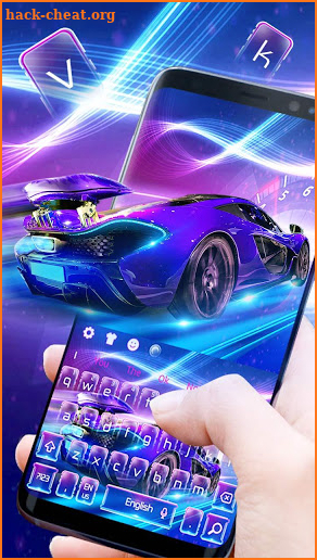 Neon Shiny Sports Car Keyboard Theme screenshot