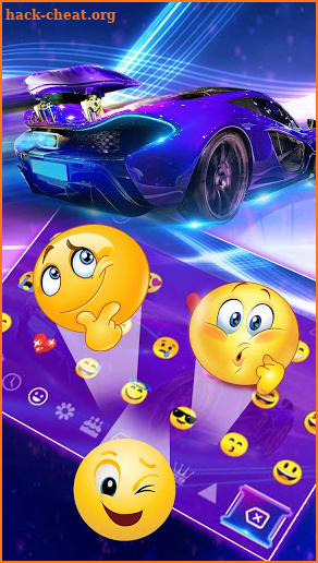 Neon Shiny Sports Car Keyboard Theme screenshot