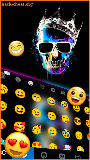 Neon Skull King Keyboard Background screenshot