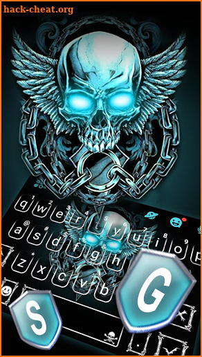 Neon Skull Wing Keyboard Theme screenshot