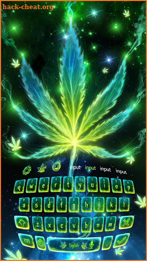 Neon Smoking Weed Keyboard Theme screenshot