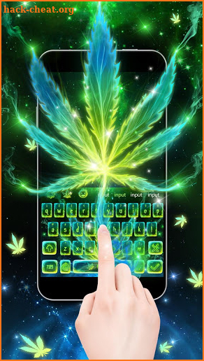 Neon Smoking Weed Keyboard Theme screenshot
