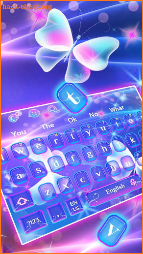 Neon Sparkle Butterfly Keyboard Theme screenshot
