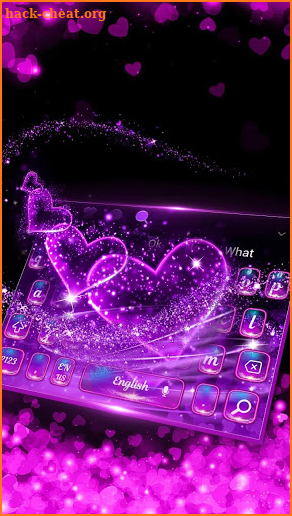 Neon Sparkle Heart Keyboard Theme screenshot
