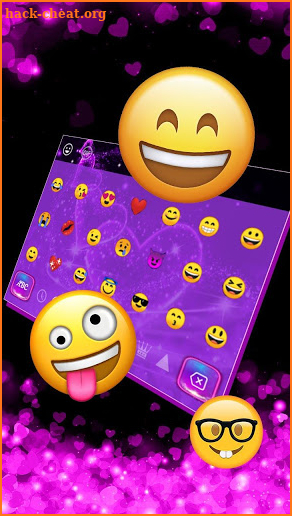 Neon Sparkle Heart Keyboard Theme screenshot