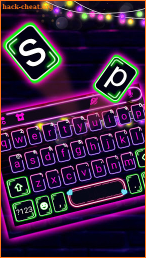 Neon Sparkle SMS Keyboard Theme screenshot