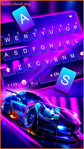 Neon Speedy Car Keyboard Theme screenshot